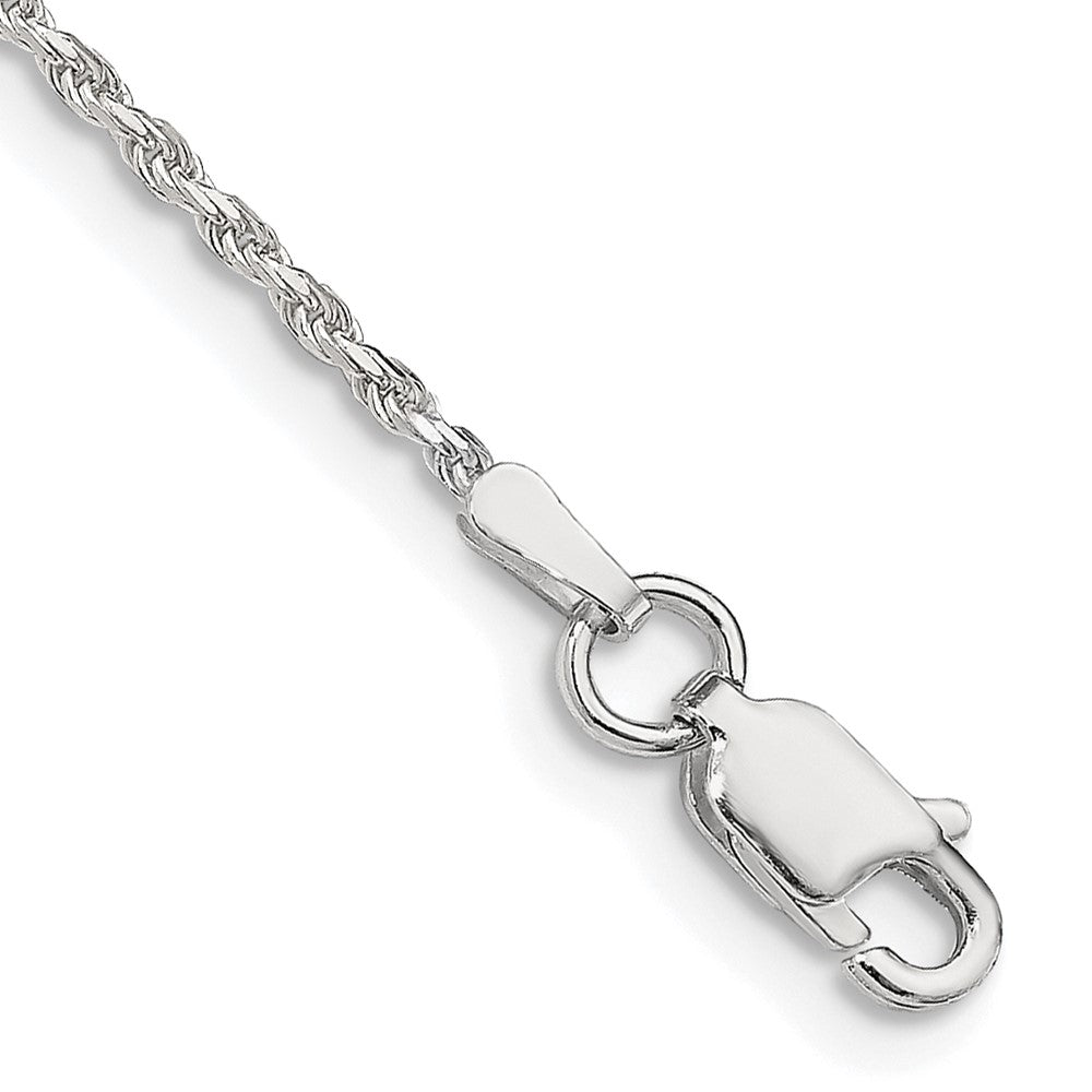 Sterling Silver 1.5mm Diamond-cut Rope Chain Anklet QDC020-8