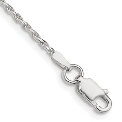 Sterling Silver 1.5mm Diamond-cut Rope Chain Anklet QDC020-8