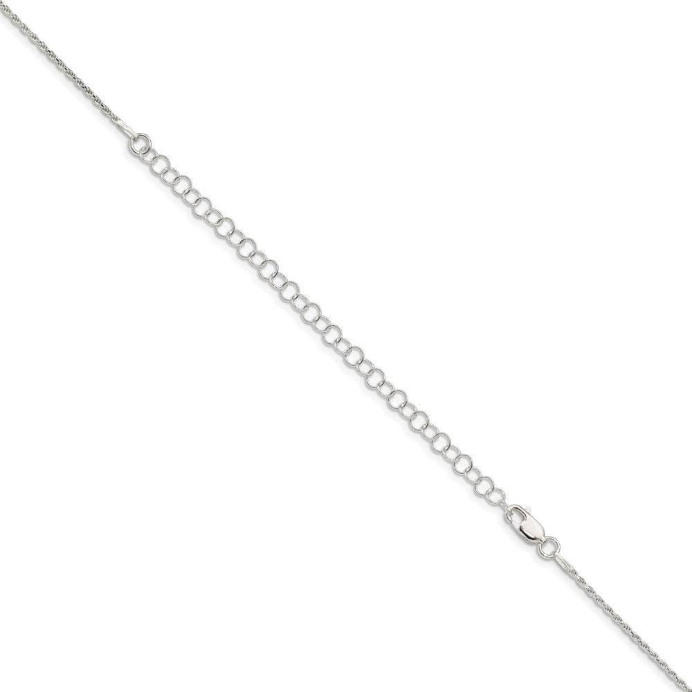 Sterling Silver 1.5mm Diamond-cut Rope Chain w/4in ext.QDC020