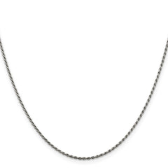 Sterling Silver Rhodium-plated 1.5mm Diamond-cut Rope ChainQDC020R