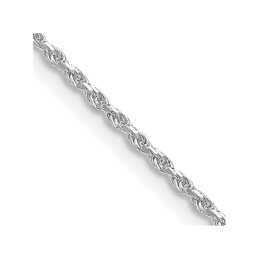 Sterling Silver Rhodium-plated 1.5mm Diamond-cut Rope ChainQDC020R