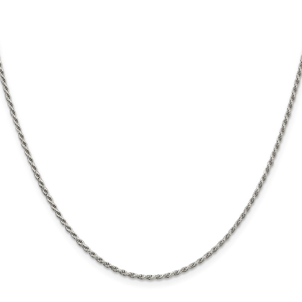 Sterling Silver 1.7mm Diamond-cut Rope Chain w/4in ext.QDC025