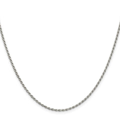 Sterling Silver 1.7mm Diamond-cut Rope Chain w/4in ext.QDC025