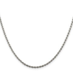 Sterling Silver 1.85mm Diamond-cut Rope ChainQDC030