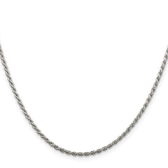 Sterling Silver Rhodium-plated 1.85mm Diamond-cut Rope ChainQDC030R