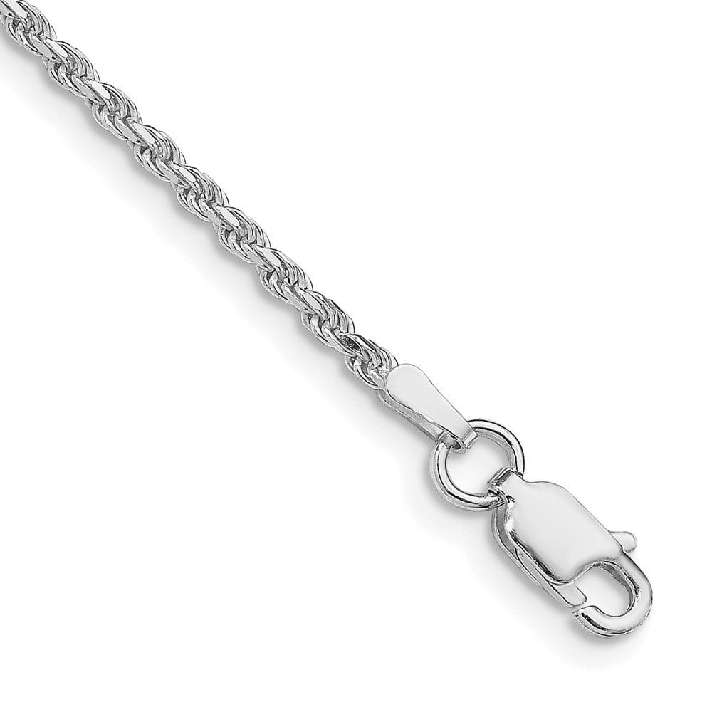 Sterling Silver Rhodium-plated 1.85mm Diamond-cut Rope Chain QDC030R-8