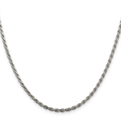 Sterling Silver 2.25mm Diamond-cut Rope ChainQDC050