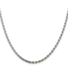 Sterling Silver 2.75mm Diamond-cut Rope ChainQDC060