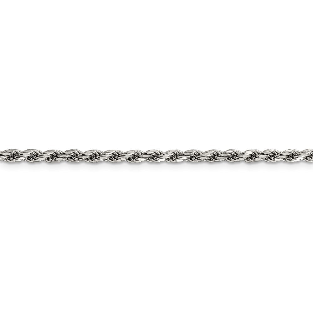 Sterling Silver Rhodium-plated 2.75mm Diamond-cut Rope ChainQDC060R