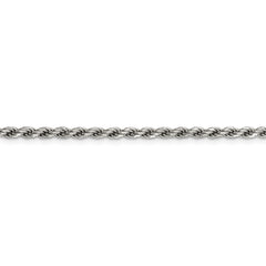 Sterling Silver Rhodium-plated 2.75mm Diamond-cut Rope ChainQDC060R