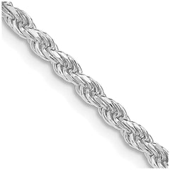 Sterling Silver Rhodium-plated 2.75mm Diamond-cut Rope ChainQDC060R