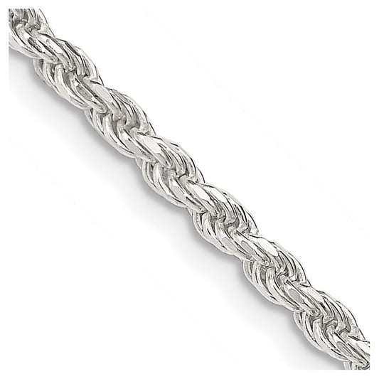 Sterling Silver 2.75mm Diamond-cut Rope ChainQDC060