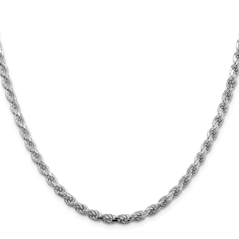 Sterling Silver Rhodium-plated 4.25mm Diamond-cut Rope ChainQDC090R