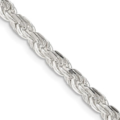 Sterling Silver 4.25mm Diamond-cut Rope ChainQDC090