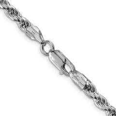 Sterling Silver Rhodium-plated 4.6mm Diamond-cut Rope ChainQDC100R