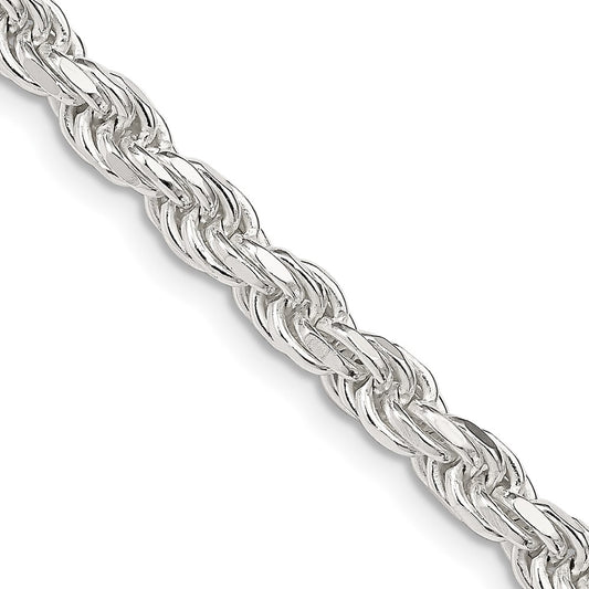 Sterling Silver 4.6mm Diamond-cut Rope ChainQDC100