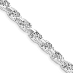 Sterling Silver Rhodium-plated 5.75mm Diamond-cut Rope ChainQDC120R