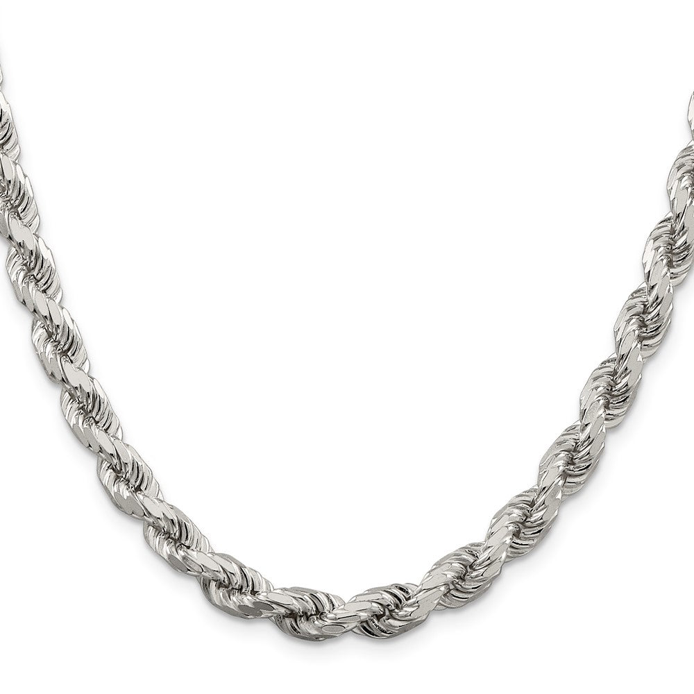 Sterling Silver 6.5mm Diamond-cut Rope ChainQDC140
