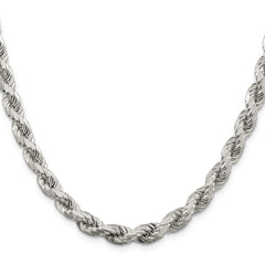 Sterling Silver 6.5mm Diamond-cut Rope ChainQDC140
