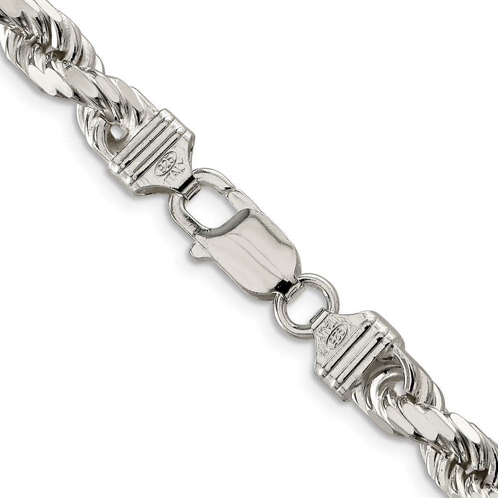 Sterling Silver 6.5mm Diamond-cut Rope ChainQDC140