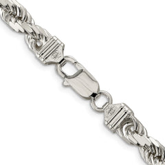Sterling Silver 6.5mm Diamond-cut Rope ChainQDC140