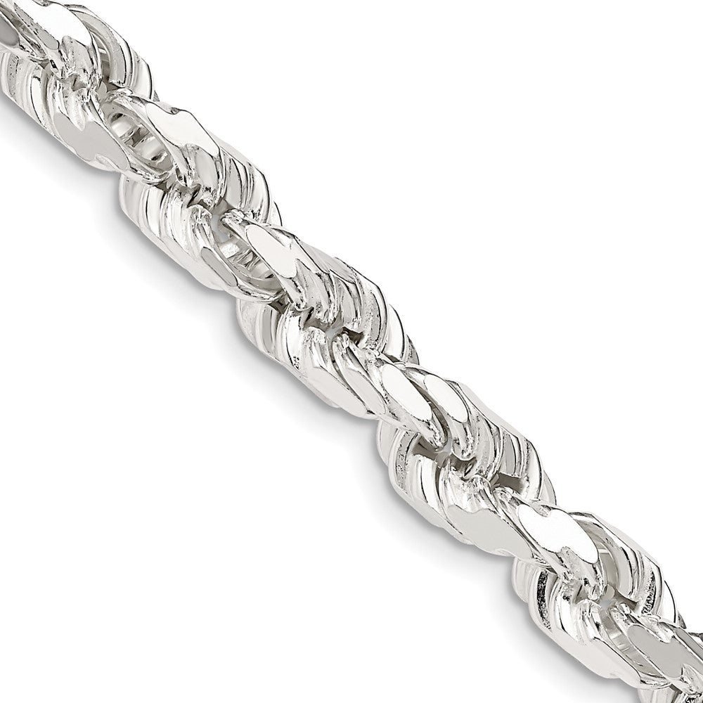 Sterling Silver 6.5mm Diamond-cut Rope ChainQDC140