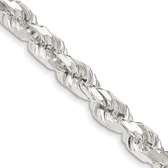 Sterling Silver 6.5mm Diamond-cut Rope ChainQDC140
