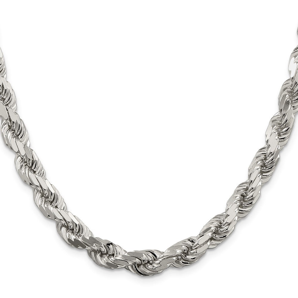 Sterling Silver 7.8mm Diamond-cut Rope ChainQDC170