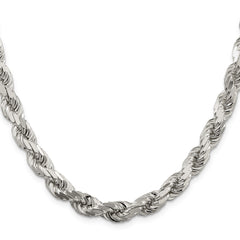 Sterling Silver 7.8mm Diamond-cut Rope ChainQDC170