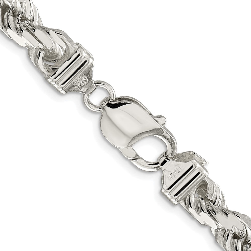 Sterling Silver Rhodium-plated 7.8mm Diamond-cut Rope ChainQDC170R