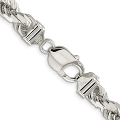 Sterling Silver Rhodium-plated 7.8mm Diamond-cut Rope ChainQDC170R