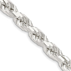 Sterling Silver 7.8mm Diamond-cut Rope ChainQDC170