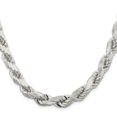 Sterling Silver 9.0mm Diamond-cut Rope ChainQDC200