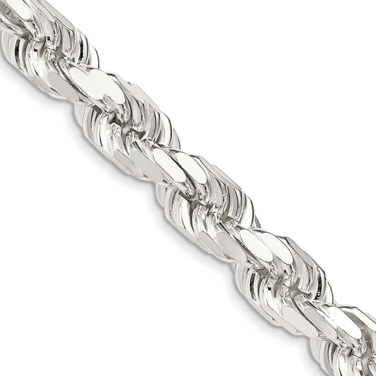 Sterling Silver 9.0mm Diamond-cut Rope ChainQDC200