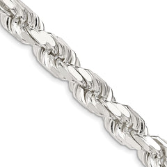 Sterling Silver 9.0mm Diamond-cut Rope ChainQDC200