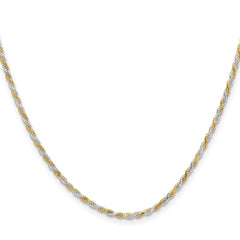 Sterling Silver And Vermeil 1.85mm Diamond-cut Rope ChainQDCY040