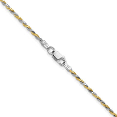 Sterling Silver And Vermeil 1.85mm Diamond-cut Rope ChainQDCY040