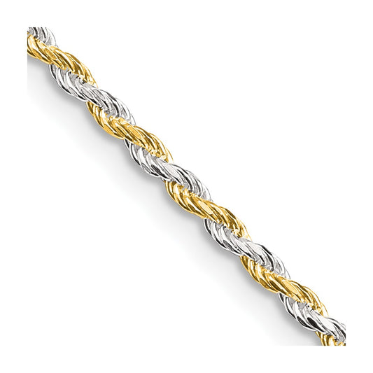 Sterling Silver And Vermeil 1.85mm Diamond-cut Rope ChainQDCY040