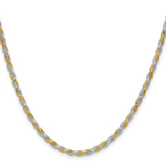 Sterling Silver And Vermeil 2.5mm Diamond-cut Rope ChainQDCY060