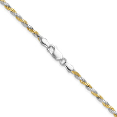 Sterling Silver And Vermeil 2.5mm Diamond-cut Rope ChainQDCY060