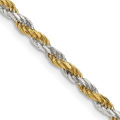 Sterling Silver And Vermeil 2.5mm Diamond-cut Rope ChainQDCY060