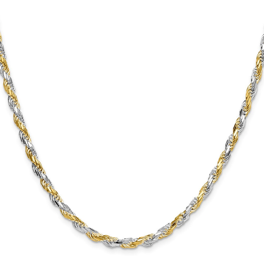 Sterling Silver And Vermeil 3.5mm Diamond-cut Rope ChainQDCY080