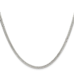 Sterling Silver Rhodium-plated 3.0mm Double Diamond-cut Curb ChainQDD060R