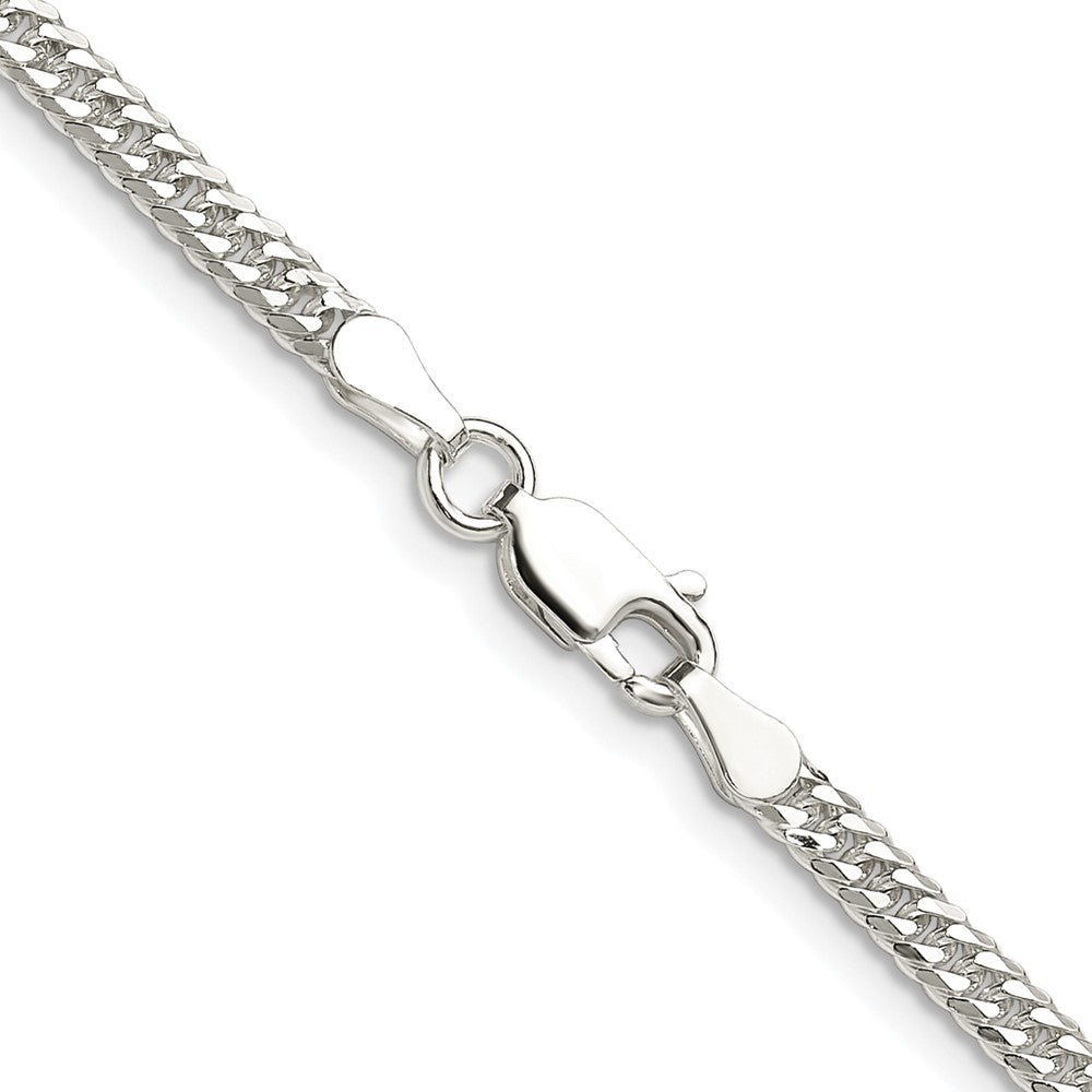 Sterling Silver Rhodium-plated 3.0mm Double Diamond-cut Curb ChainQDD060R