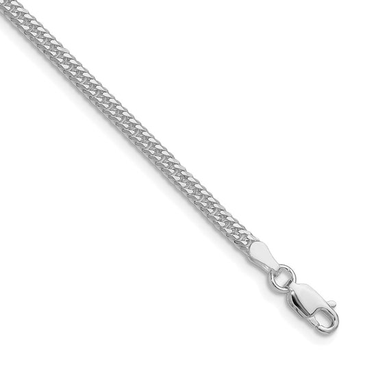 Sterling Silver Rhodium-plated 3.0mm Double Diamond-cut Curb ChainQDD060R