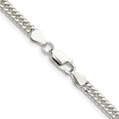 Sterling Silver Polished 3.9mm Double Diamond-cut Curb ChainQDD080