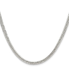 Sterling Silver Rhodium-plated 3.9mm Double Diamond-cut Curb ChainQDD080R