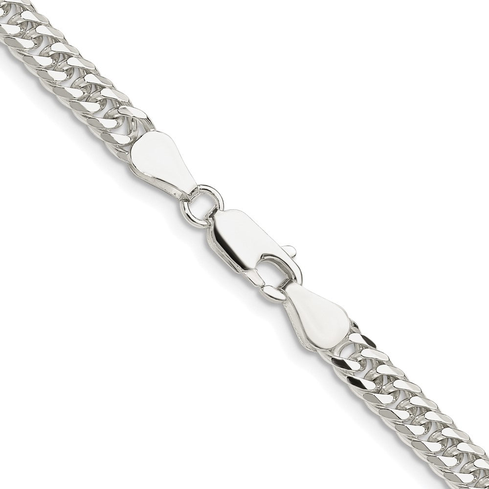 Sterling Silver Rhodium-plated 4.8mm Double Diamond-cut Curb ChainQDD100R
