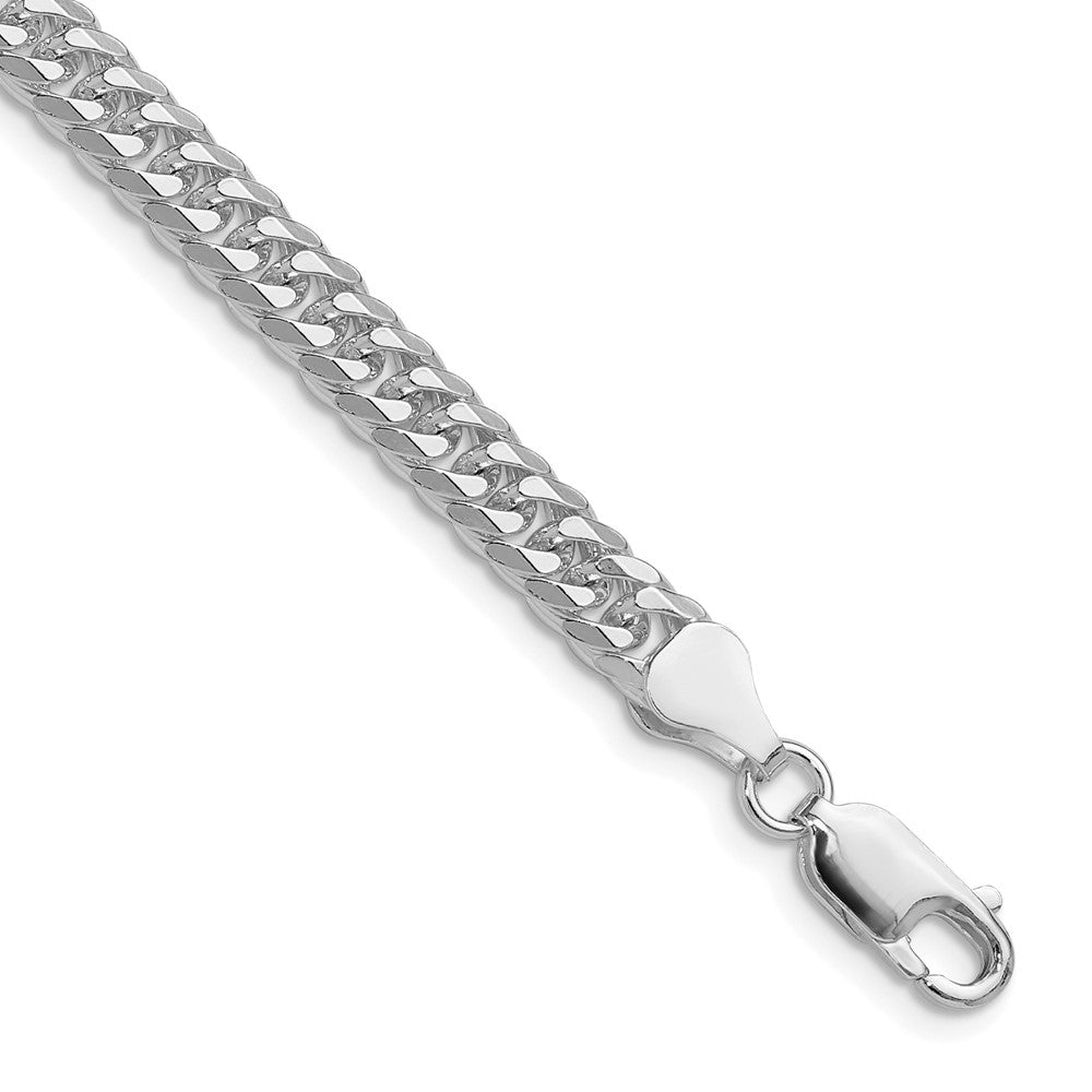 Sterling Silver Rhodium-plated 5.7mm Double Diamond-cut Curb ChainQDD120R