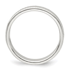 Sterling Silver 4mm Flat with Rope Edge Size 10 Band